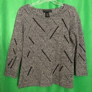 Geoffrey Beanne Herringbone 3/4 sleeve sweater